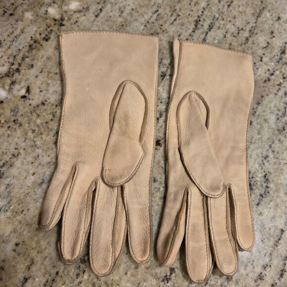 Vintage Womens Size S 6.5 Tan Deerskin Leather Gloves - Picture 5 of 16
